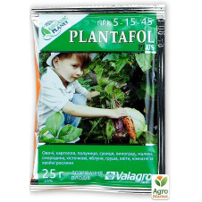Минеральное удобрение Plantafol (Плантафол) Valagro NPK 5.15.45 Дозревание плодов ТМ Organic Planet 25г