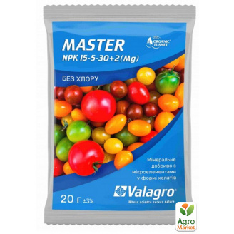 Минеральное удобрение Master NPK 15.5.30+2 (Mg) ТМ Valagro 20г