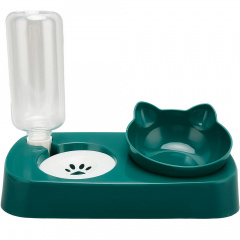 Миска для котов с поилкой Taotaopets 119906 280х150 мм 0.5 л Forest Green (6946-28331) Черновцы