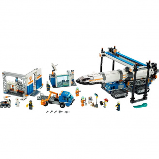 Конструктор LEGO City Космопорт, майданчик для збирання та транспорт для перевезення ракет (60229)