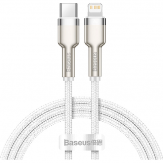 Кабель Baseus Cafule Metal Data Cable USB-C to Lightning PD 20W 1m White (CATLJK-A02)