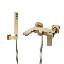 Смеситель для ванны и душа VBI Loreno Brushed Gold настенное матовое золото (VBI-050206BG)