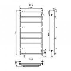 Полотенцесушитель OnlyHeat Ignis 9 100x50 см Хром (67998) Лубны