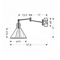 Бра Candellux Copenhagen 14x17 см Черный (21-75444) Гуляйполе