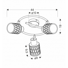 Спот Candellux Bill 44x19 см Черный (98-27405) Дзензелевка