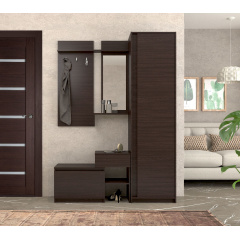 Прихожая со шкафом Компанит Брайтон Венге (142х37,6х200 см) Львів