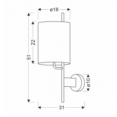 Бра Candellux Zeta 31x51 см Черный (21-25388) Коломыя