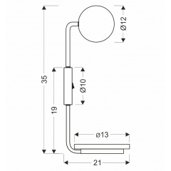 Бра Candellux Ponio 21x35 см Черно-бежевый (21-76878) Прилуки