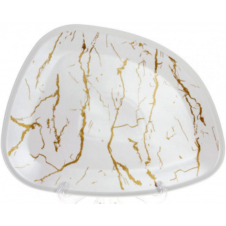 Блюдо BonaDi Esmalte de Mаrmol blanco 30.5х24х2 см Бело-золотой DP186200