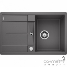 Гранитная кухонная мойка с сушкой Blanco Metra 45 S-F Silgranit 519086 темная скала