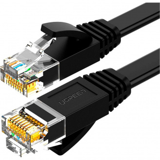 Патч-корд Ugreen NW102 Cat 6 U/UTP Lan Flat Cable 2m Black (50174)