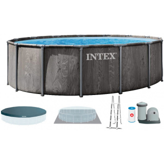 Каркасный бассейн Intex 26744 GREYWOOD 549х122 см с картриджным фильтром, лестницей и тентом